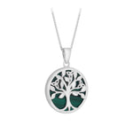 stock image of Silver Malachite Tree Of Life Necklace from Solvar