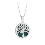 stock image of Silver Malachite Tree Of Life Necklace from Solvar
