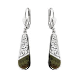 sterling silver connemara marble trinity knot drop earrings s34036 from Solvar