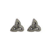 sterling silver trinity knot marcasite earrings s33096 from Solvar