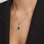 a model wearing May Birthstone Trinity Knot Necklace S46948-05