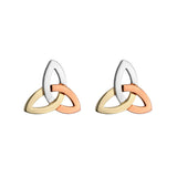 14K gold multi tone gold trinity knot stud earrings s33136 from Solvar
