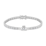 Product image of Silver Multi Cz Set Claddagh Tennis Bracelet from Solvar jewellery