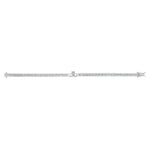 Product shot of the Claddagh tennis bracelet with white cubic zirconia set, presented fully open.
