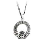 mens silver celtic claddagh pendant s46452 from Solvar