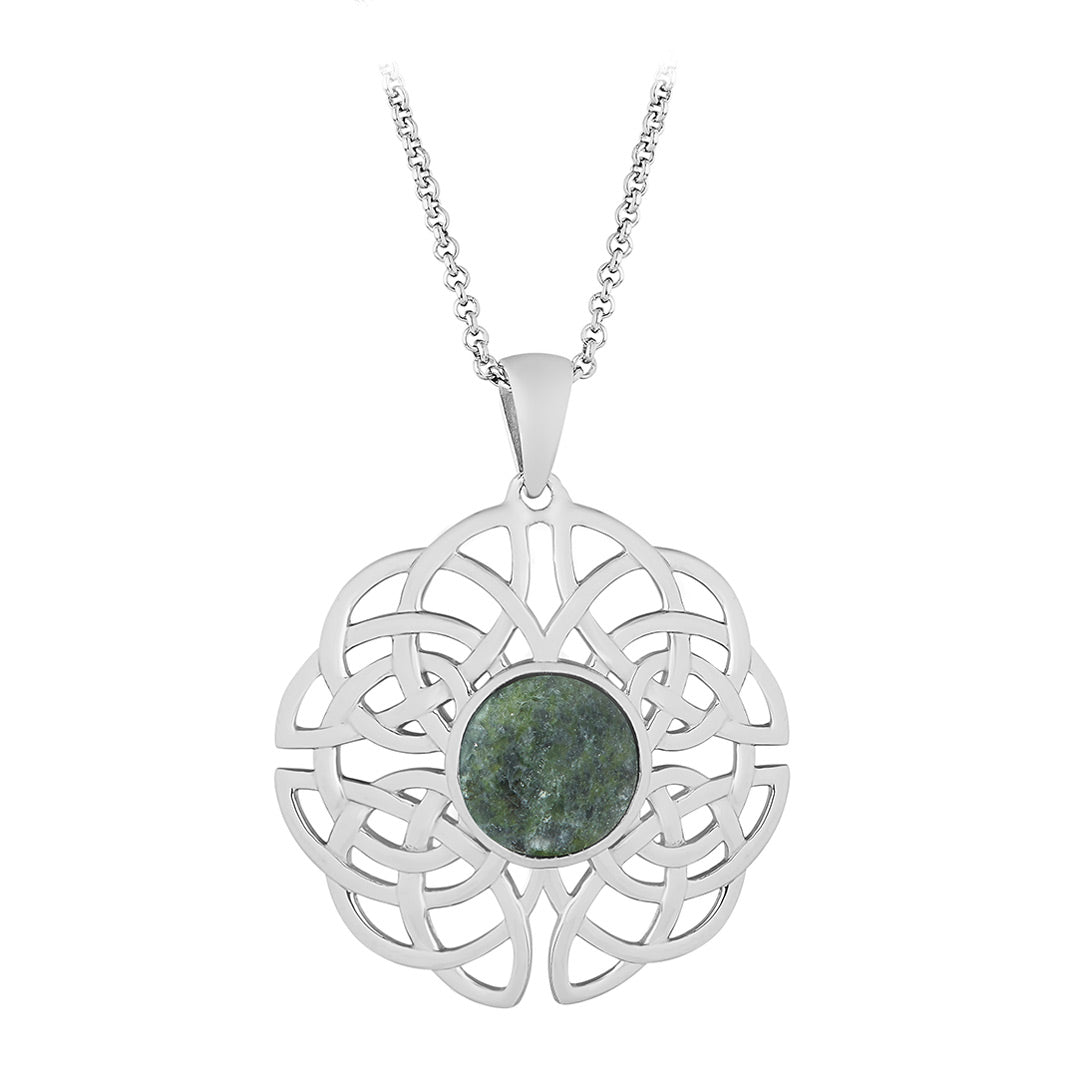 Product image of Sterling Silver Round Marble Celtic Knot Pendant from Solvar jewellery