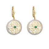 14K gold emerald round trinity knot earrings s33951 from Solvar