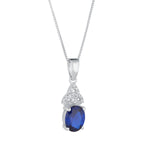 Stock image of Solvar Sterling Silver September Birthstone Trinity Knot Necklace S46948-09