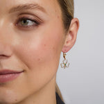 diamond & emerald shamrock drop earrings s33744 on a model 2