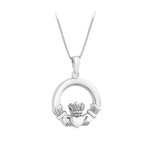 sterling silver claddagh necklace s4683 from Solvar