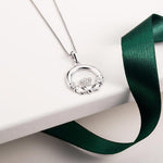 styled image of sterling silver claddagh necklace s4683 from Solvar