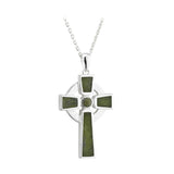sterling silver small connemara marble cross pendant s46139 from Solvar
