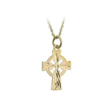 plain image of solvar hand engraved small celtic cross on the white background