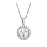 stock image of Cz Small Round Shamrock Pendant from Solvar
