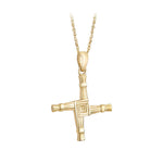 14k gold double sided st brigids cross necklace s4010 from Solvar