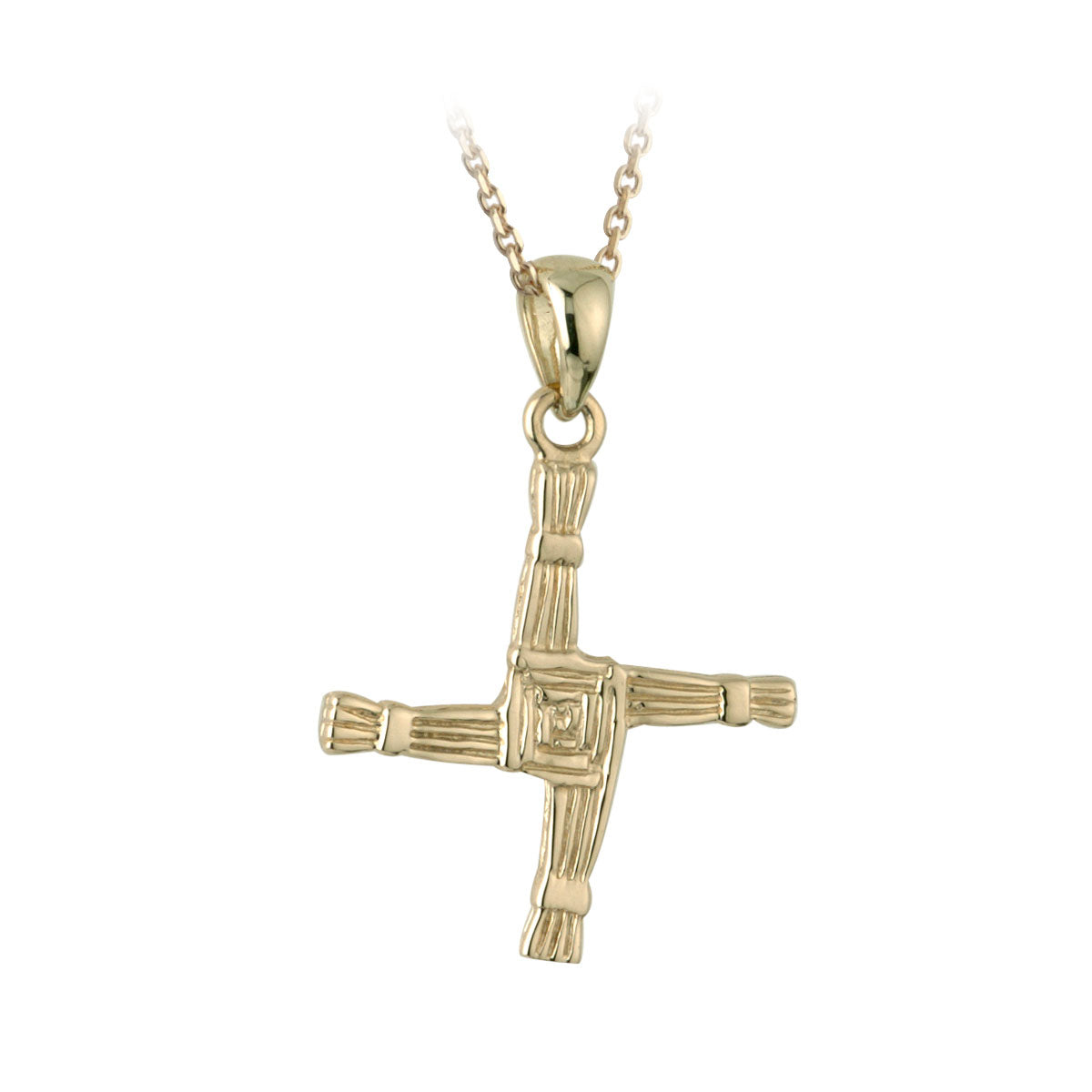 yellow gold st brigid's cross pendant s4279 from Solvar