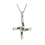 sterling silver connemara marble saint brigids cross pendant s44703 from Solvar