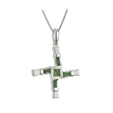 sterling silver connemara marble saint brigids cross pendant s44703 from Solvar