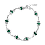stock image of Sterling Silver Green Cz Trinity Knot Bracelet from Solvar
