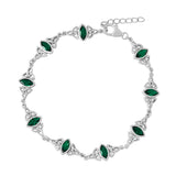 stock image of Sterling Silver Green Cz Trinity Knot Bracelet from Solvar