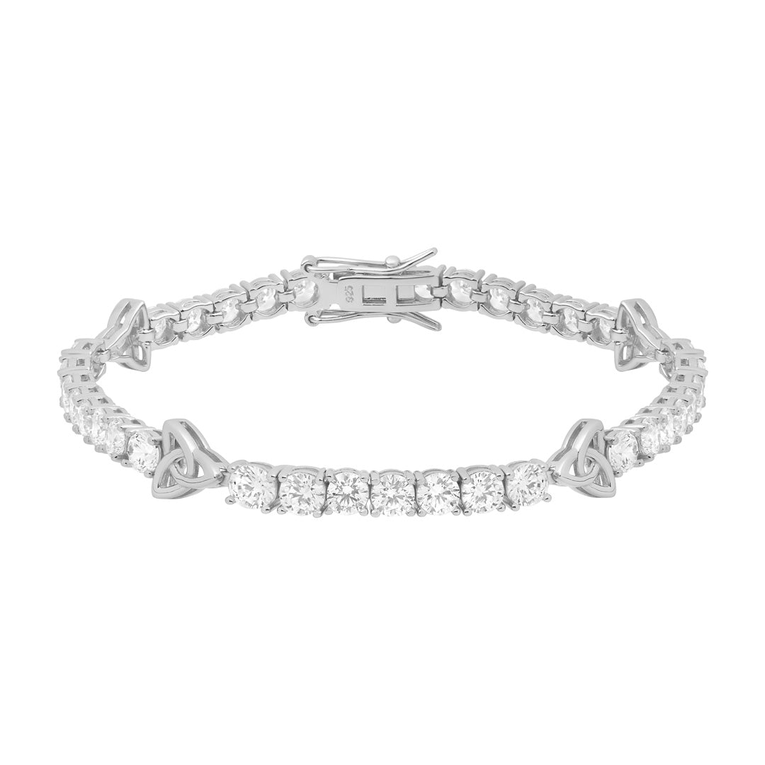 Product image of Silver Cz Trinity Knot Tennis Bracelet from Solvar jewellery