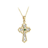 14k gold emerald cross pendant s45142 from Solvar