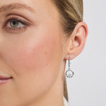 solvar 14k white gold claddagh drop earrings S3356 on a model