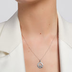 14k white gold diamond claddagh pendant s45603 from Solvar on a model