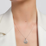 14k white gold diamond claddagh pendant s45603 from Solvar on a model