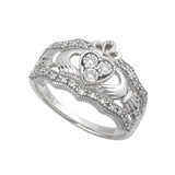 ladies 14k white gold diamond irish claddagh ring s21024 from Solvar