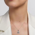 14k white gold diamond trinity knot pendant s4718 from Solvar on a model