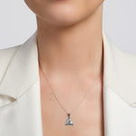 14k white gold emerald trinity knot pendant s4717 from Solvar on a model
