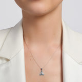 14k white gold emerald trinity knot pendant s4717 from Solvar on a model