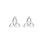 plain image of solvar 14k white gold trinity knot stud earrings S33051 on the white background