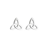 plain image of solvar 14k white gold trinity knot stud earrings S33051 on the white background